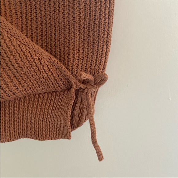 Mauve/DustyPink Sweater Knit Wrap Tank Top - Picture 3 of 3